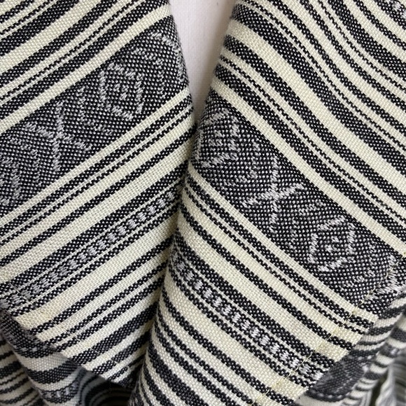 Mia Melon Grey Black Striped Design Casual Office Boho Belted Light Jacket-Sz-M - Picture 2 of 16